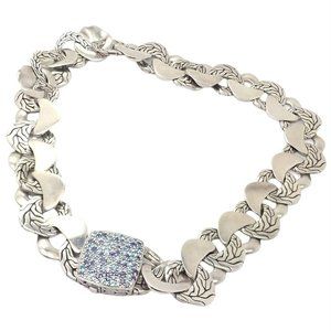 John Hardy Silver Blue Topaz Iolite Kali Lava Large Necklace